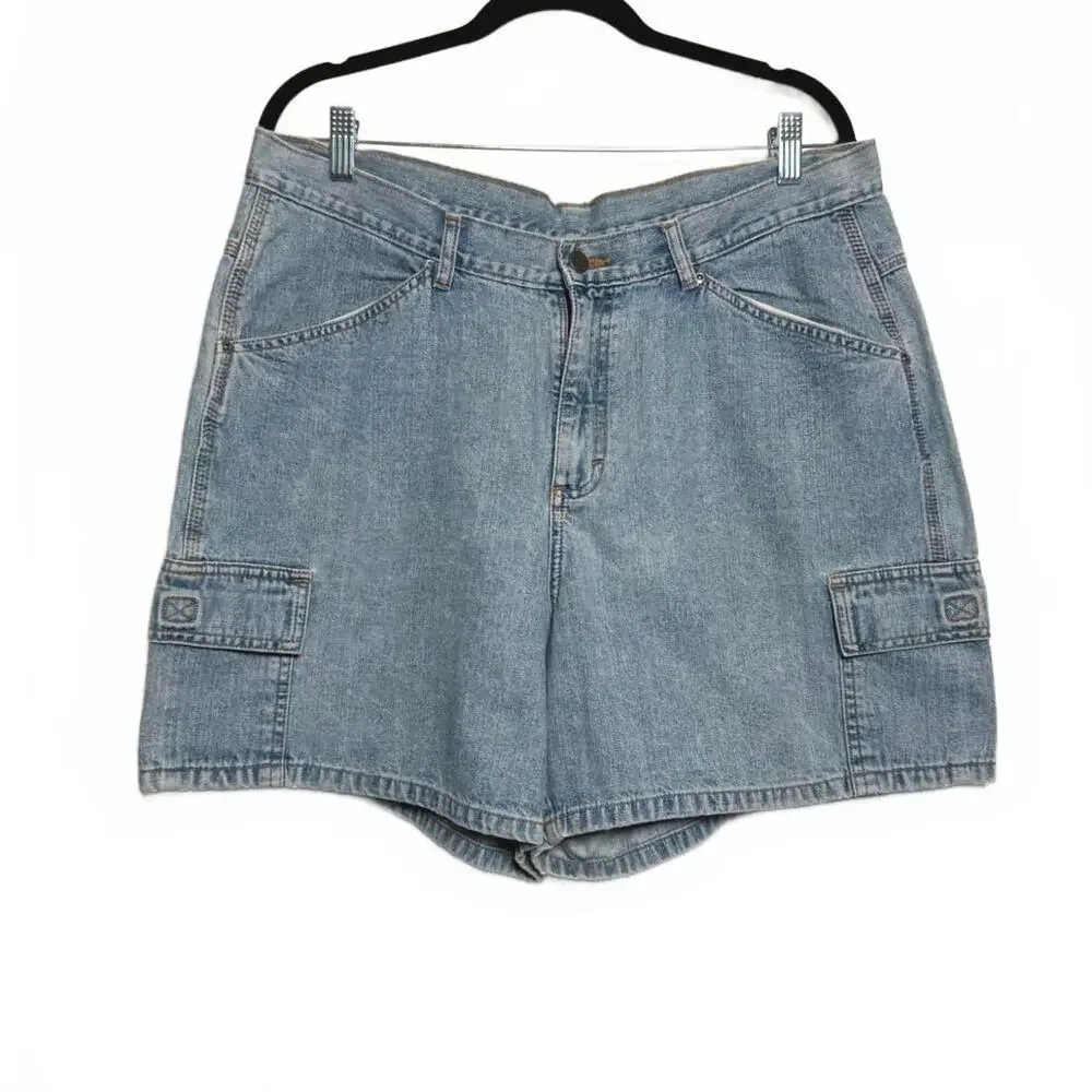 Women Vintage Riders Classic Denim‎ Blue Jean Shorts